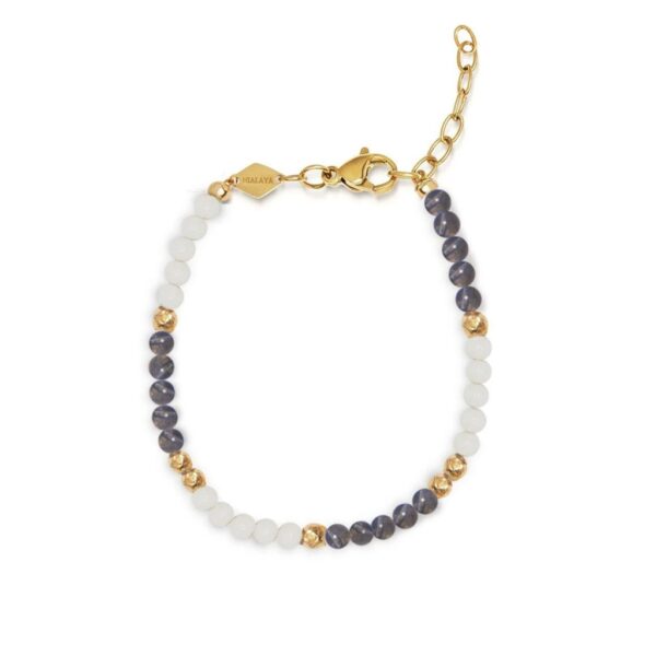 Nialaya Women's Beaded Bracelet with White Coral and Labradorite | WB4_006