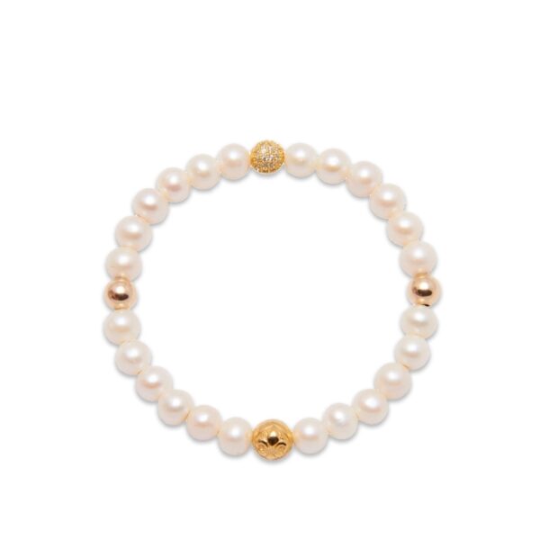 Nialaya Women's Wristband with Pearl and Gold | WCHCO-146