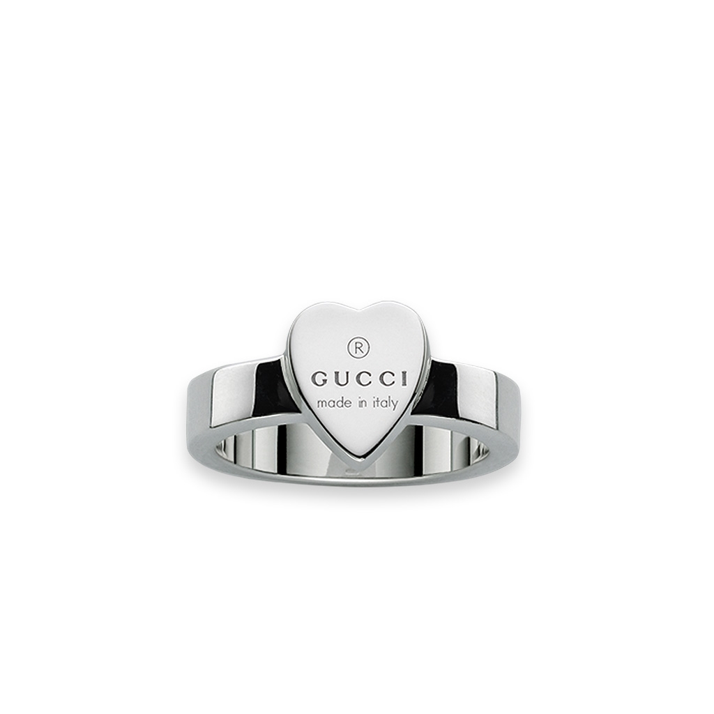 Gucci Trademark Heart Ring in Silver