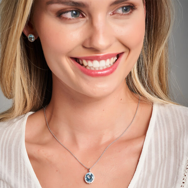 blue topaz pendant and earrings