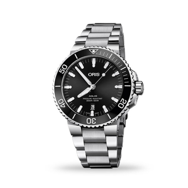 ORIS Aquis Date Automatic Black Dial 43mm Bracelet | 733 7730 4134 mb