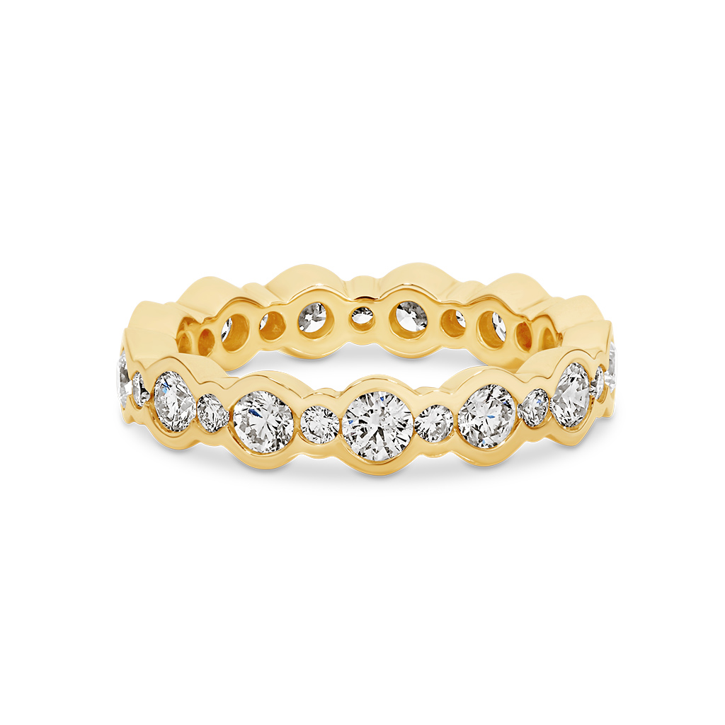 Round Brilliant Bezel Set Diamond Eternity Ring