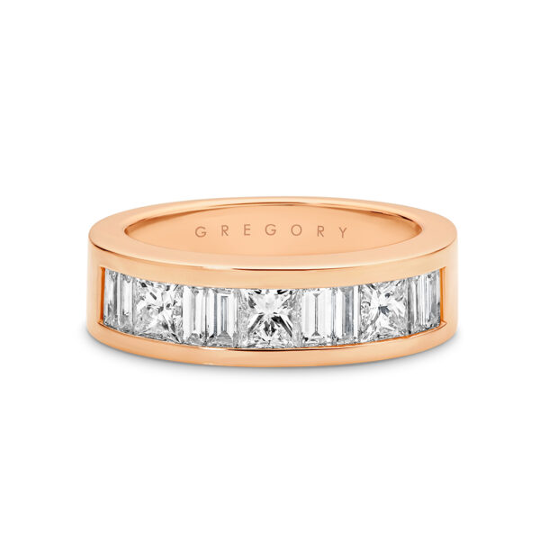 Princess & Baguette Channel Set Diamond Dress Ring - B548