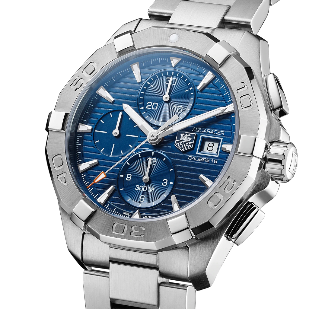 TAG Heuer Aquaracer Automatic Chronograph Blue Dial 43mm Bracelet