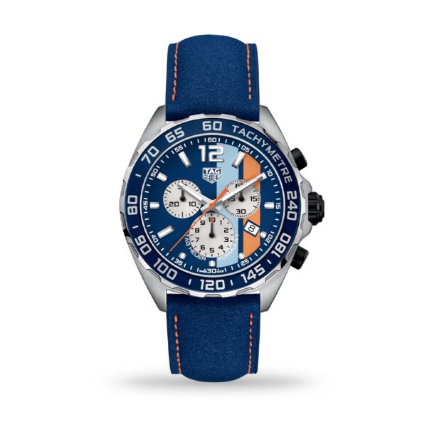 TAG Heuer Formula 1 Quartz Chronograph Blue Dial 43mm Leather Band | CAZ101N.FC8243