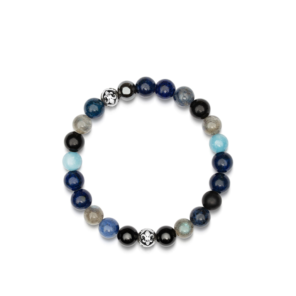 Nialaya Men&#8217;s Wristband with Mixed Healing Beads