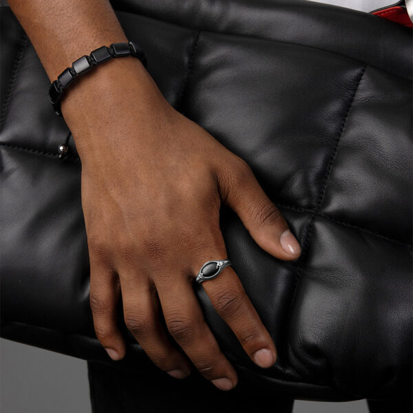 Nialaya The Flatbead Collection - Matte Onyx and Silver | MLUXPL_120