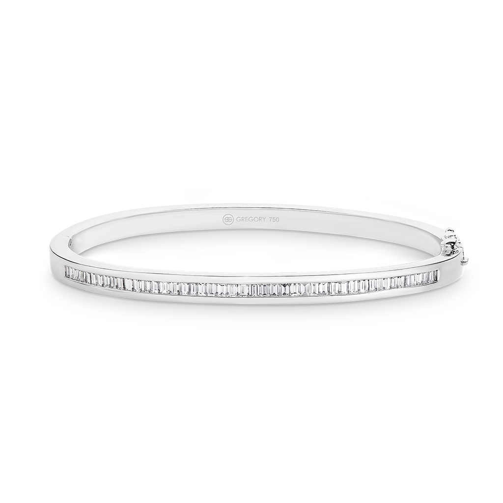 White gold bangle discount bracelet set