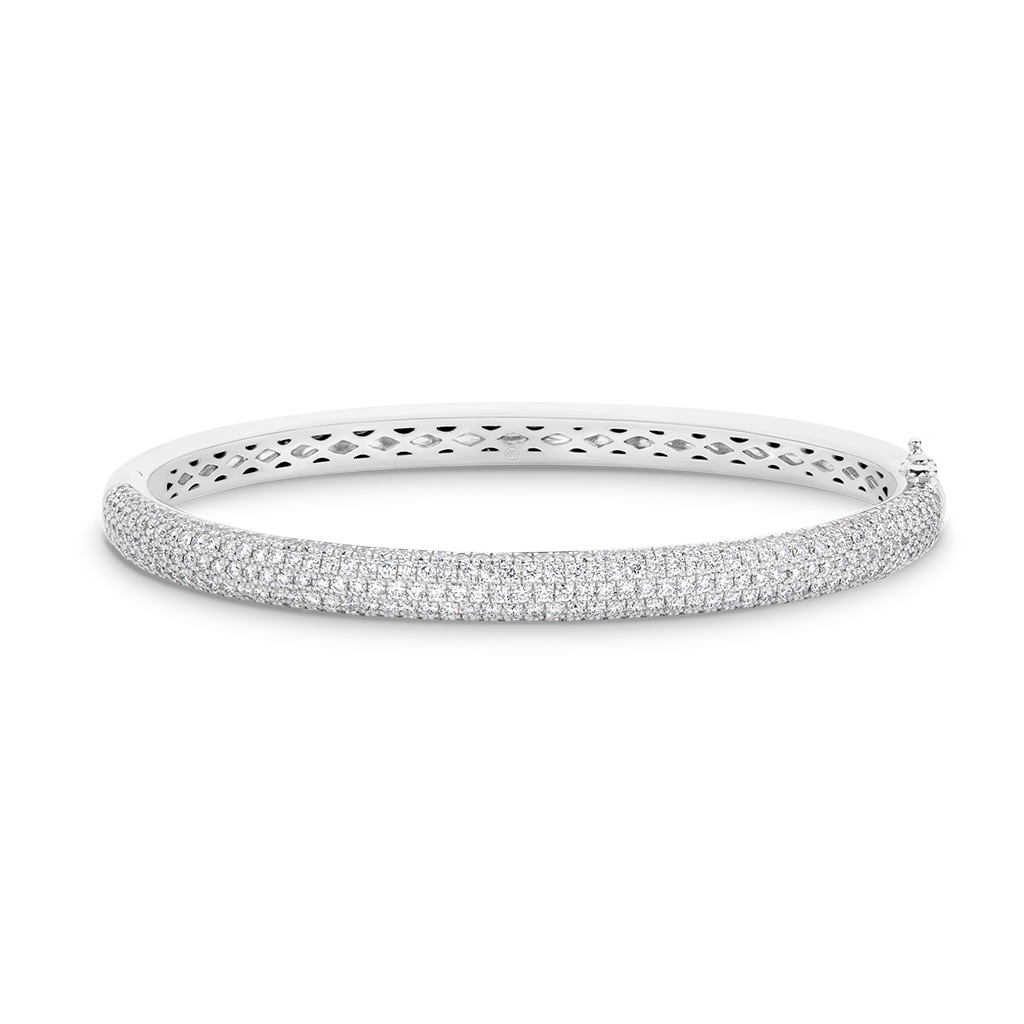 Round Brilliant Pave Set Diamond Bangle Grand