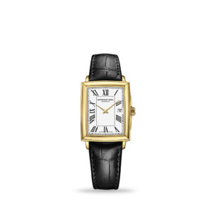 Raymond Weil Toccata Ladies Gold Quartz Watch. 23.4 x 34.6 mm, Gold PVD plating, White Dial with Roman Numeral indexes | 5925-PC-00300