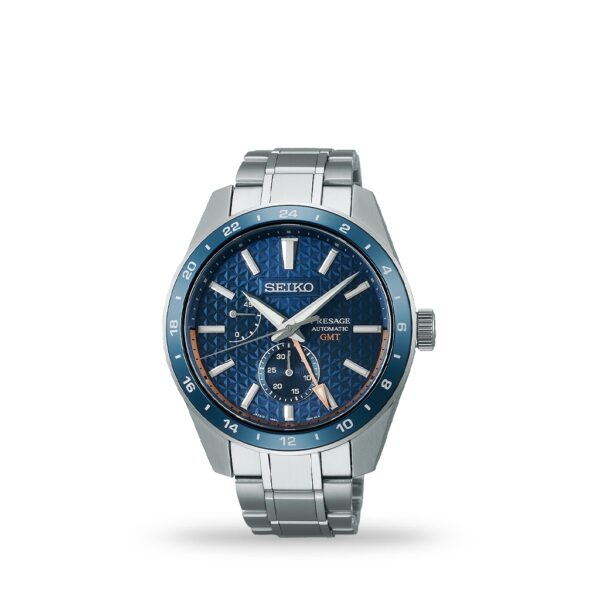 Seiko Presage Sharp Edge Series Blue GMT Automatic Bracelet