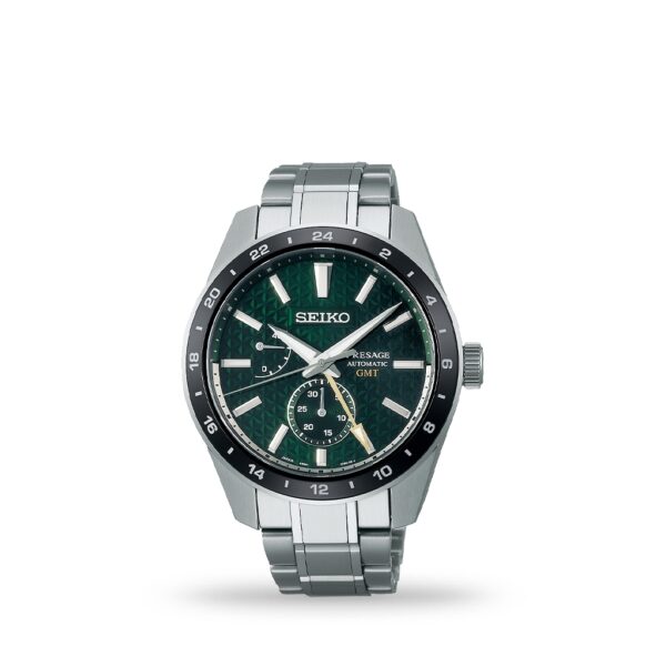 Seiko Presage Sharp Edge Series Green GMT 42mm Green Dial Stainless steel bracelet | SPB219J