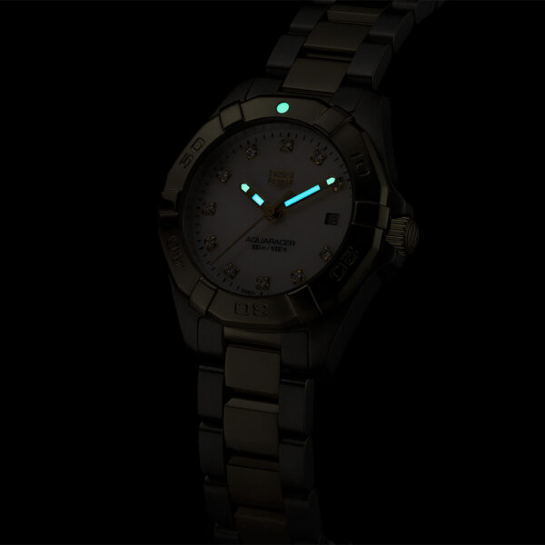 TAG Heuer Aquaracer 27mm Quartz 18k 2n Gold plated White mother-of-pearl Bracelet | WBD1422.BB0321