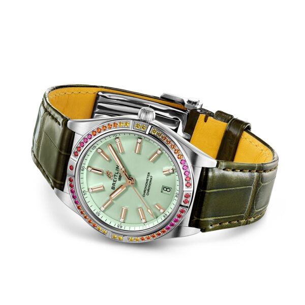 Breitling Chronomat Automatic 36mm South Sea Mint Green Leather Strap A10380611L1P1