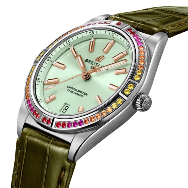 Breitling Chronomat Automatic 36mm South Sea Mint Green Leather Strap A10380611L1P1