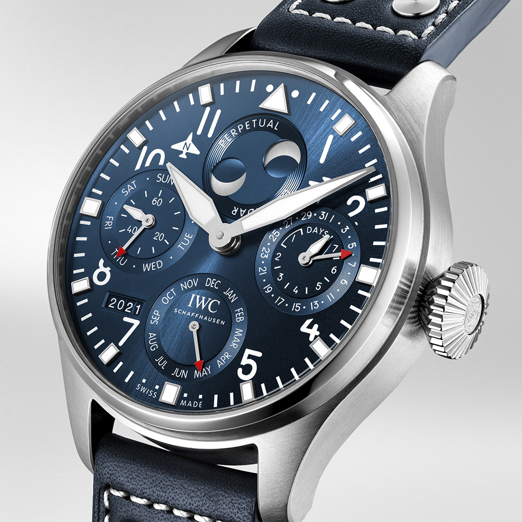 Iwc perpetual online calendar blue dial