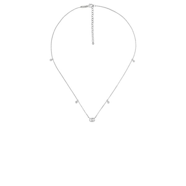 Gucci GG Running Necklace in 18k White Gold and Diamonds | YBB479231001