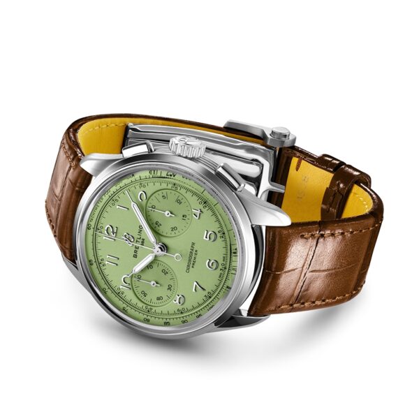 Breitling Premier B09 Chronograph Automatic 40mm Green Dial Leather Strap | AB0930D31L1P1