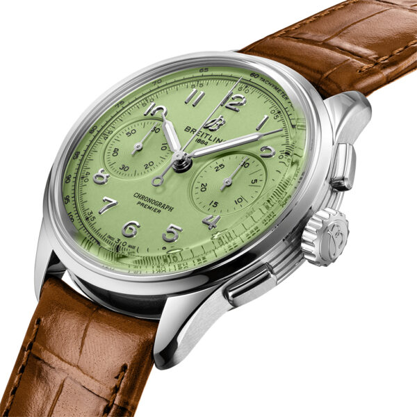 Breitling Premier B09 Chronograph Automatic 40mm Green Dial Leather Strap | AB0930D31L1P1