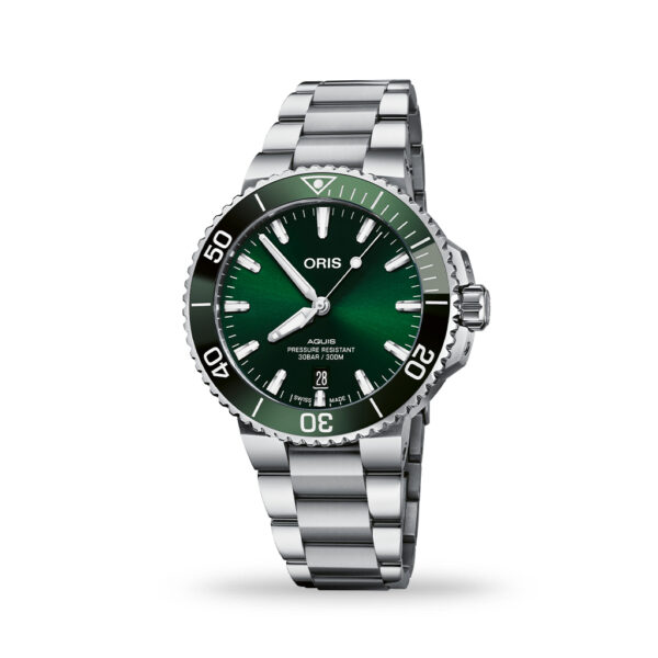 ORIS Aquis Date Automatic Green Dial 41mm Bracelet | Model# 733 7766 4157