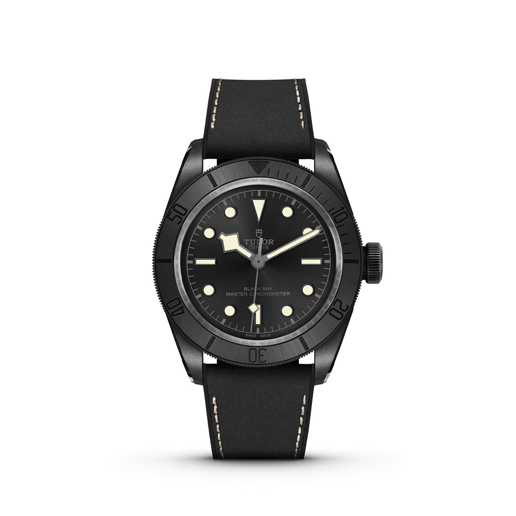 Tudor Black Bay Ceramic Automatic 41mm Hybrid Leather and Rubber Strap