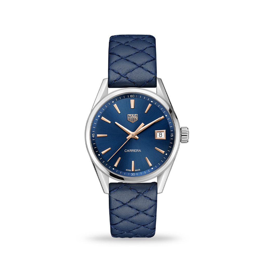 TAG Heuer Carrera Quartz Blue Dial 36mm Leather Band