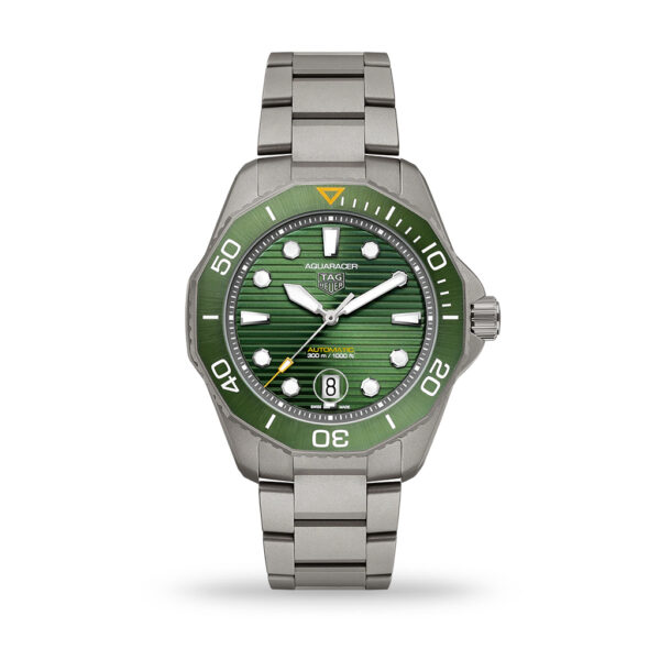 TAG Heuer Aquaracer Professional 300 Titanium Automatic Green Dial 43mm Bracelet | Model WBP208B.BF0631
