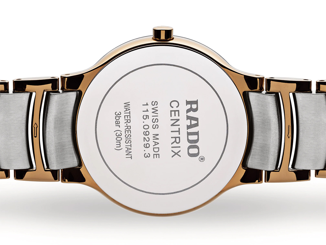 Rado Centrix Rose Gold Quartz 38mm Rose Gold PVD Bracelet | R30554103