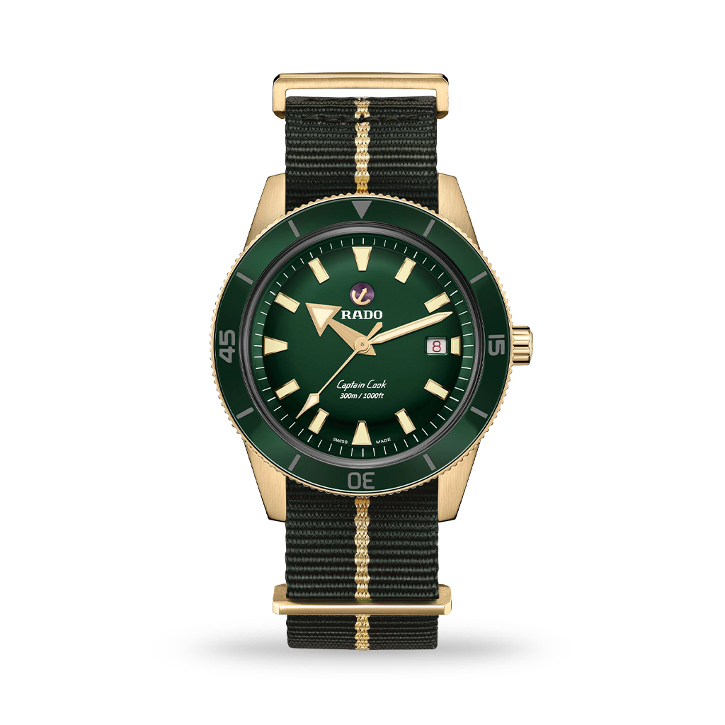 Rado Captain Cook Automatic Green Dial Bronze 42mm Nato Strap