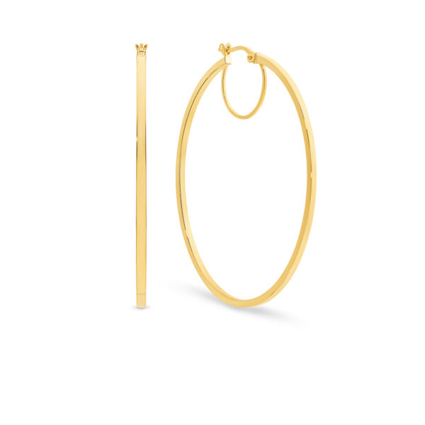 Gregory Chic 9K Yellow Gold Square Hoop Earrings - Grand | HE12