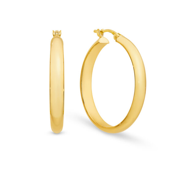 Gregory Chic 9K Yellow Gold Half Round Hoop Earrings - Grand | HE16