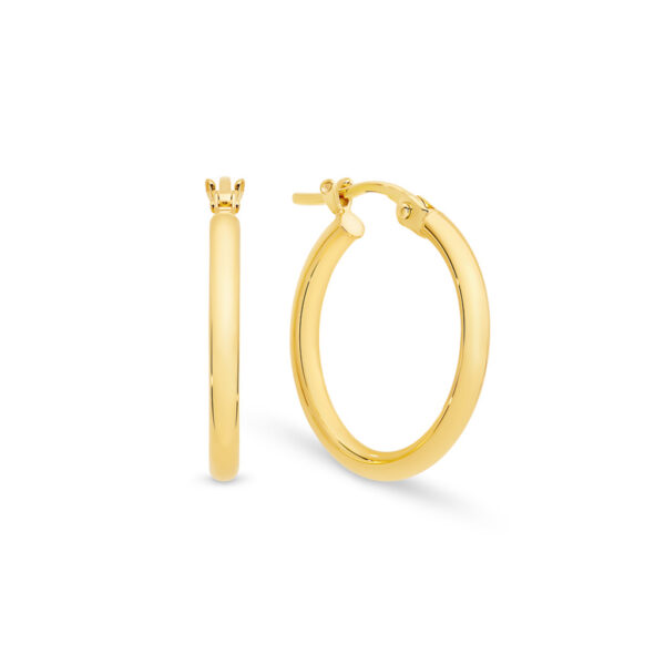 Gregory Chic 9K Yellow Gold Rounded Hoop Earrings - Medium | HE18