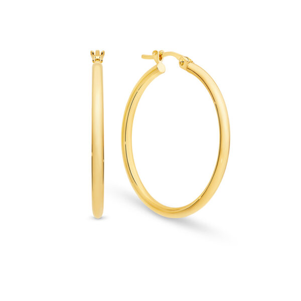 Gregory Chic 9K Yellow Gold Rounded Hoop Earrings - Large | HE19