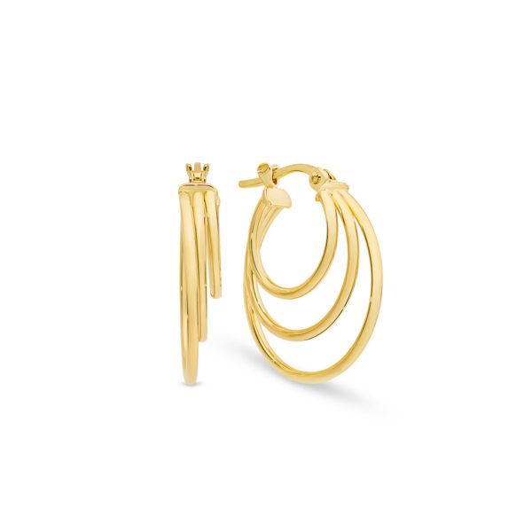 Gregory Chic 9K Yellow Gold Rounded Trio Hoop Earrings | HE20