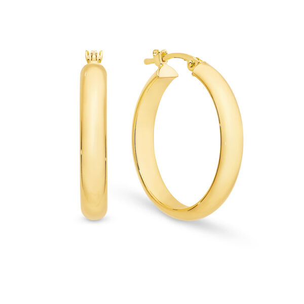 Gregory Chic 9K Yellow Gold Half Round Hoop Earrings - Large | HE5
