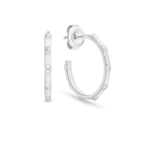 Leyla Rose Priscilla Studded Silver Hoop Earrings - Small | LRG-EH14