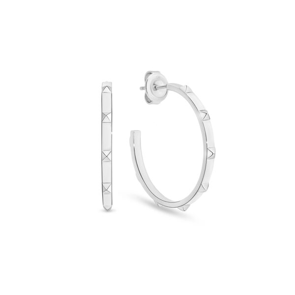 Leyla Rose Priscilla Studded Silver Hoop Earrings - Large | LRG-EH15