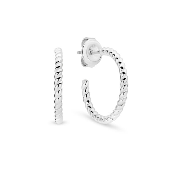 Leyla Rose Lucinda Rope Silver Hoop Earrings | LRG-EH27