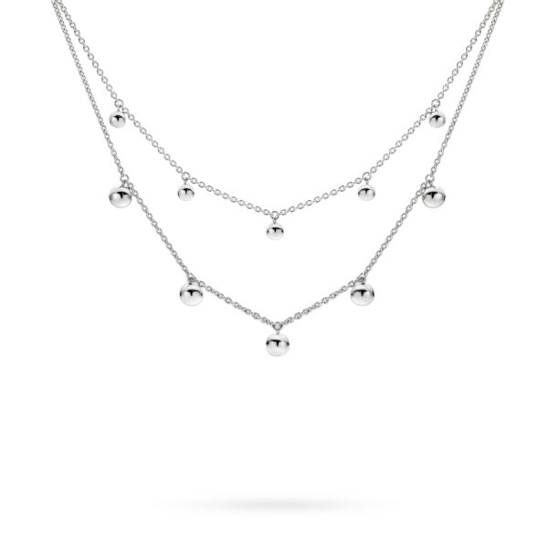 Leyla Rose Aphrodite Floating Ball Silver Twin Necklace | LRG-N19 40-45cm
