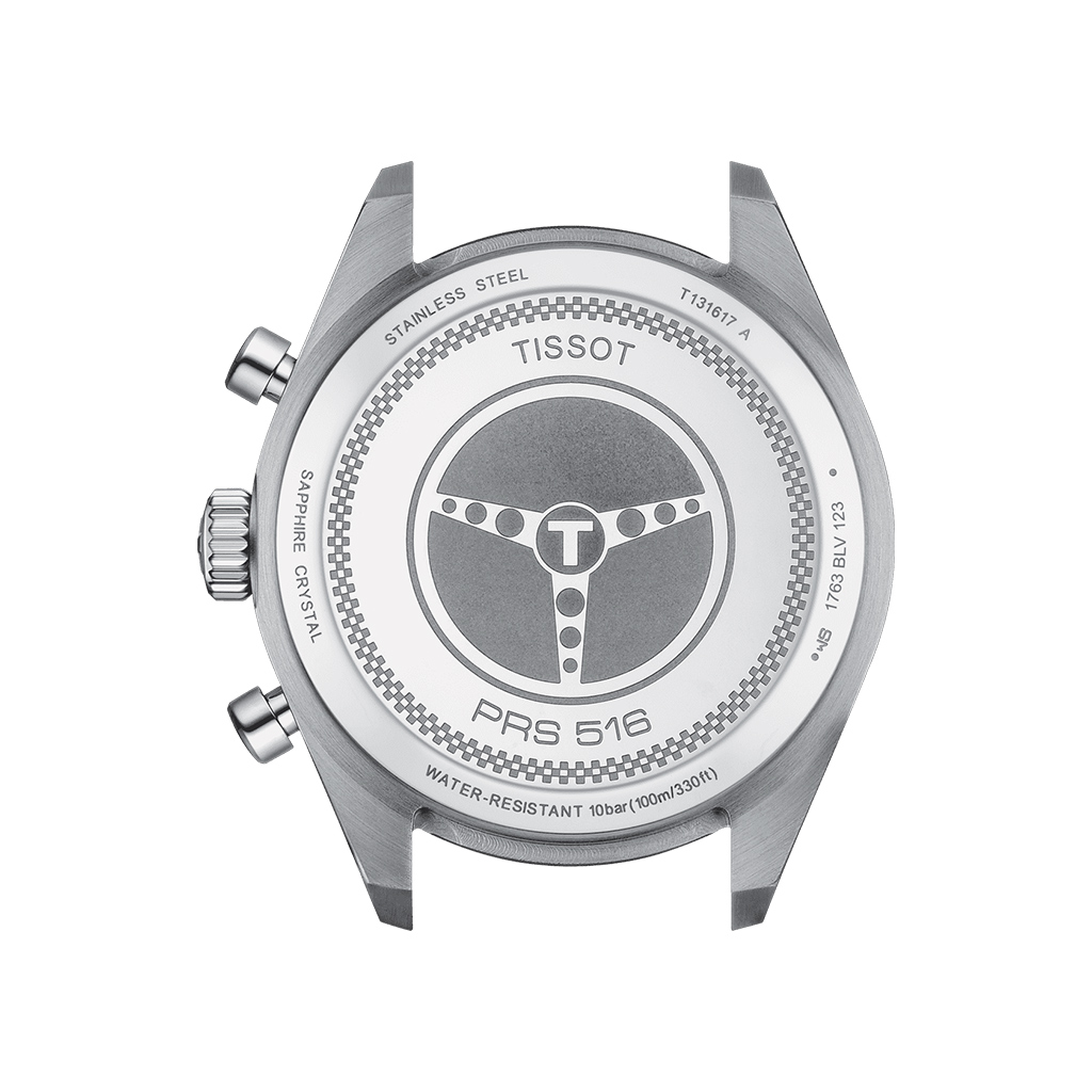 Tissot T-Sport PRS 516 Quartz Chronograph White Dial 45mm Leather Strap