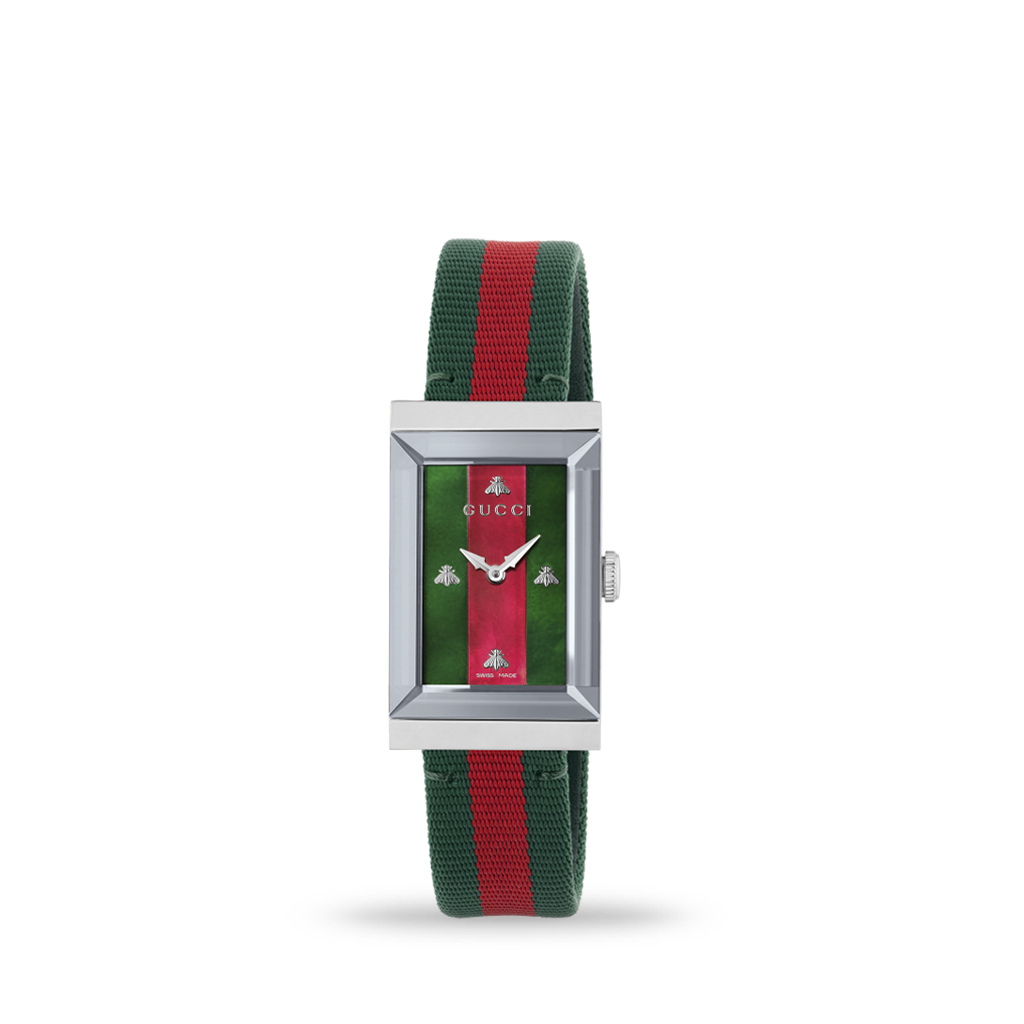 Gucci G-Frame 21x34mm Quartz Steel Case &#038; Nylon Strap