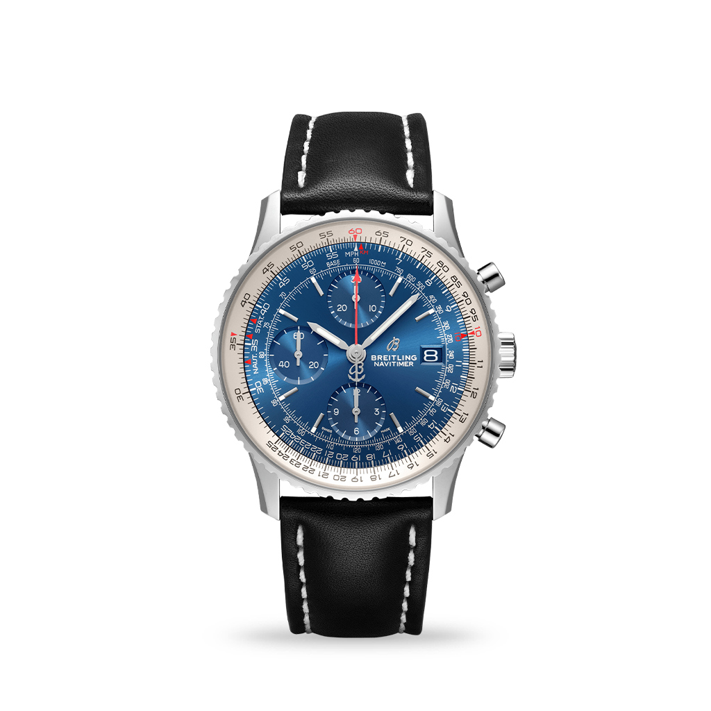 Breitling Navitimer Chronograph 41mm Blue Dial Leather Strap