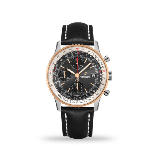 Breitling Navitimer Chronograph 41mm Stainless Steel & 18k Red Gold Black Leather | U13324211B1X1