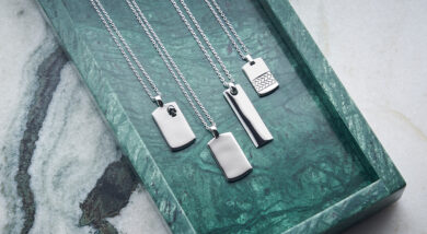 silver dog tag necklace for men