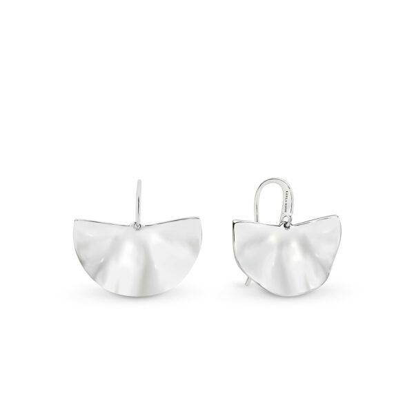 Leyla Rose Amber Concaved Fan Silver Hook Earrings | LRG-ED07