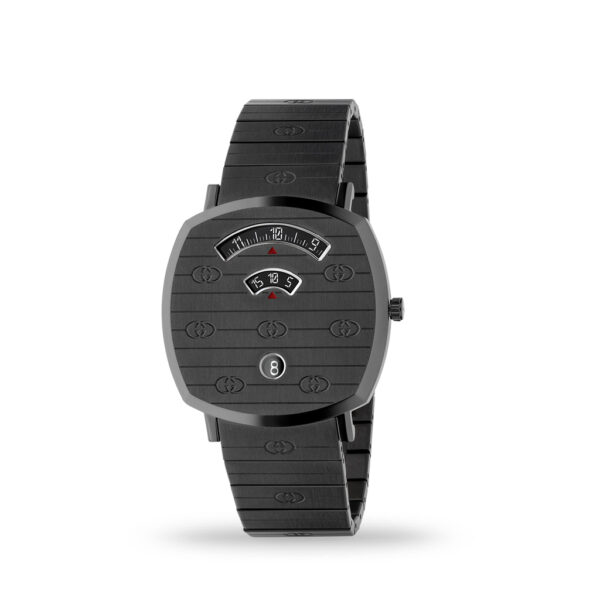 Gucci Grip 38mm Grey PVD Case Black PVD Strap | YA157429