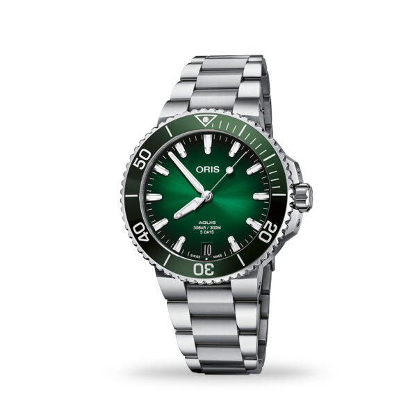 Oris Aquis Diver Calibre 400 Automatic Green Dial 41mm Bracelet | 400 7769 4157 MB