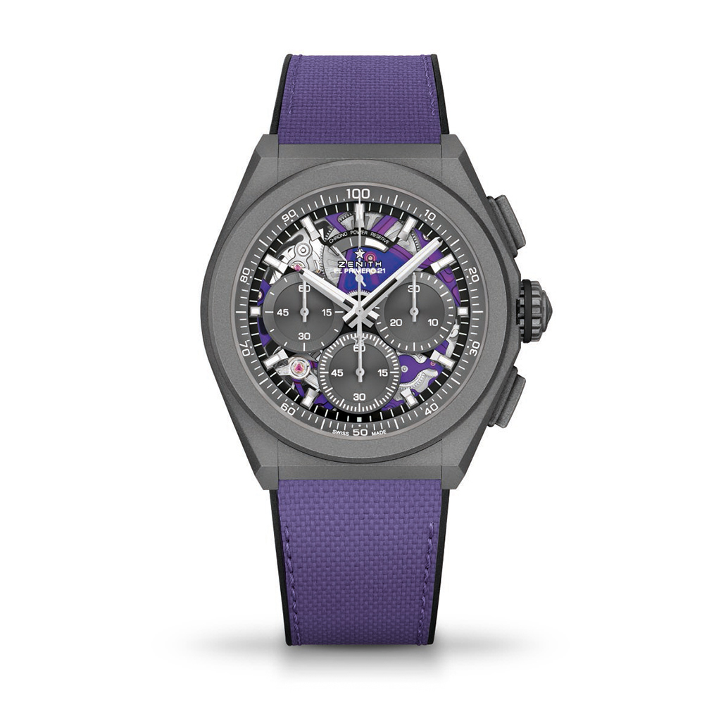 Zenith Defy El Primero 21 Ultraviolet 44mm Rubber Strap