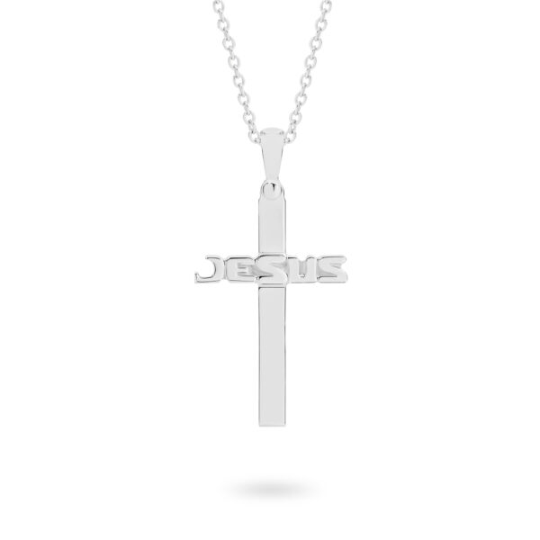 Faith Jewellery Collection 18K White Gold Jesus Cross Pendant | C11 WG