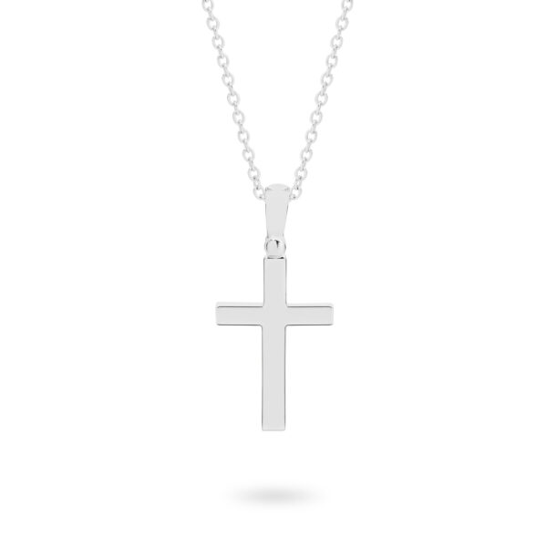 Faith Jewellery Collection 18K White Gold Plain Cross Pendant Medium | C12 WG